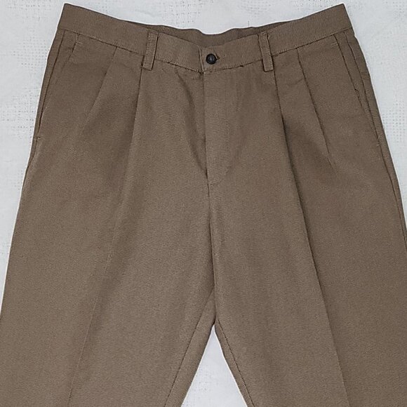 Camel Coloured Pleated Trousers for Men - Picture 5 of 8